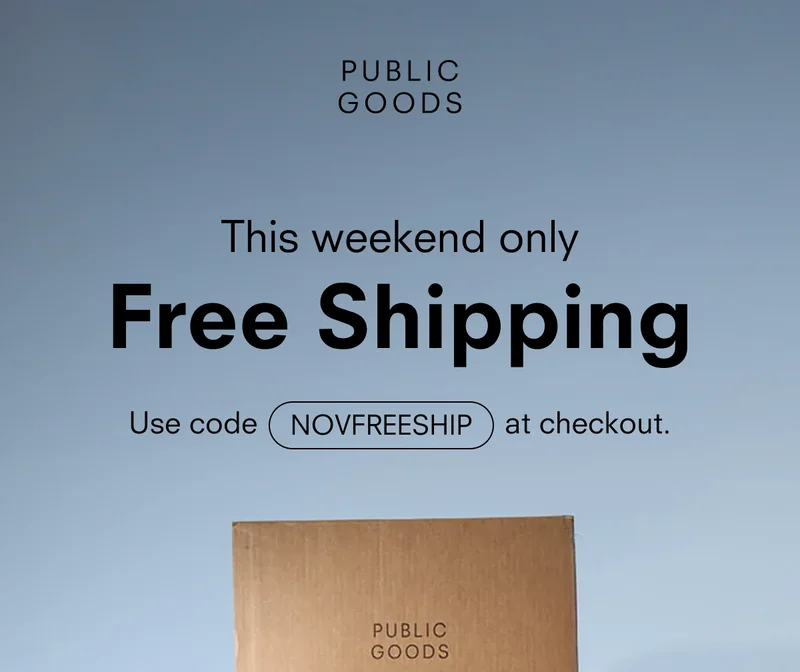 This weekend only: Free shipping