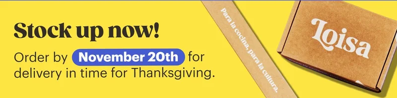 Stock up now! Order by November 20th for delivery in time for Thanksgiving.