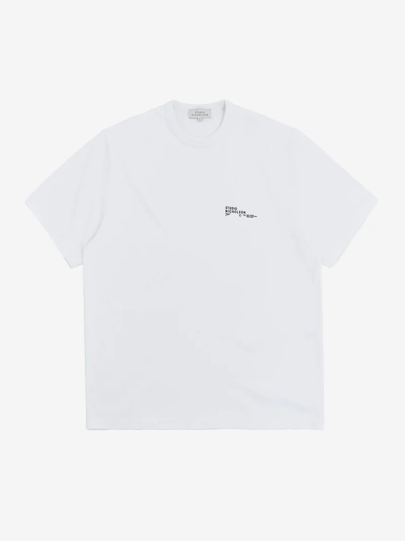 Image of Studio Nicholson Module Logo Box Fit T-Shirt - White