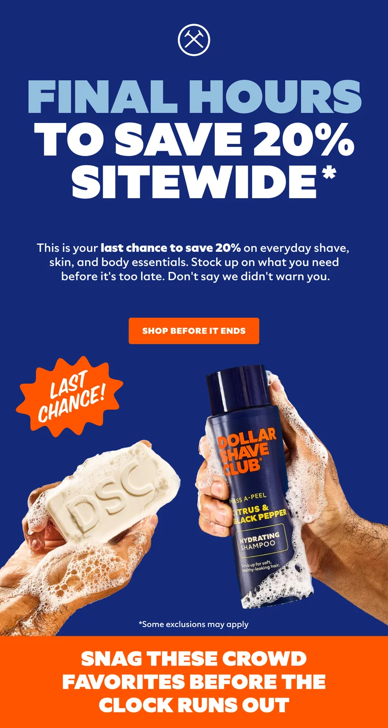 FINAL HOURS TO SAVE 20% SITEWIDE | SHOP BEFORE IT ENDS | LAST CHANCE!