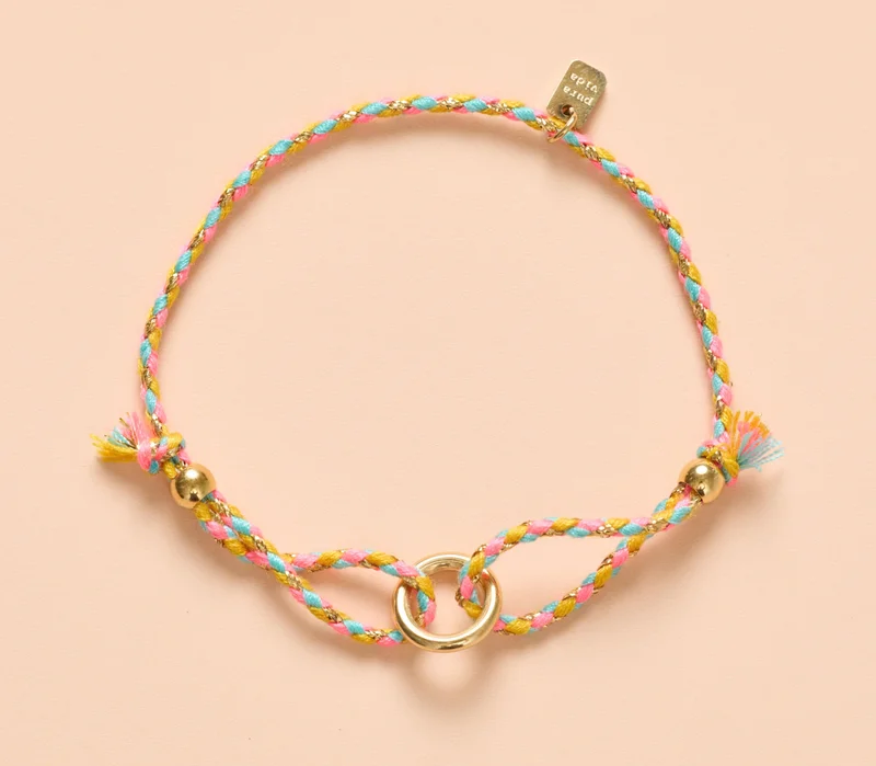 Raspberry Friendship Ring Bracelet