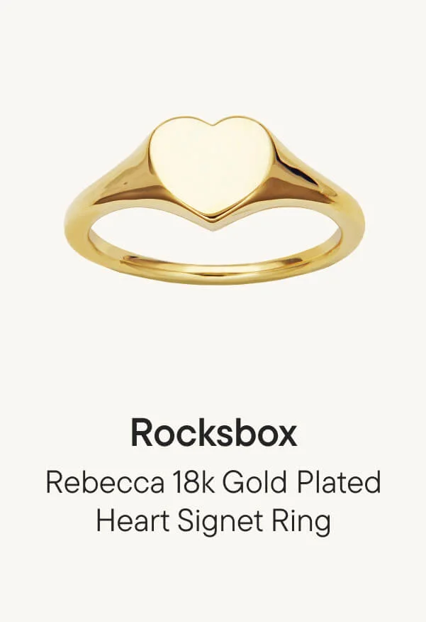 Rebecca 18k Gold Plated Heart Signet Ring