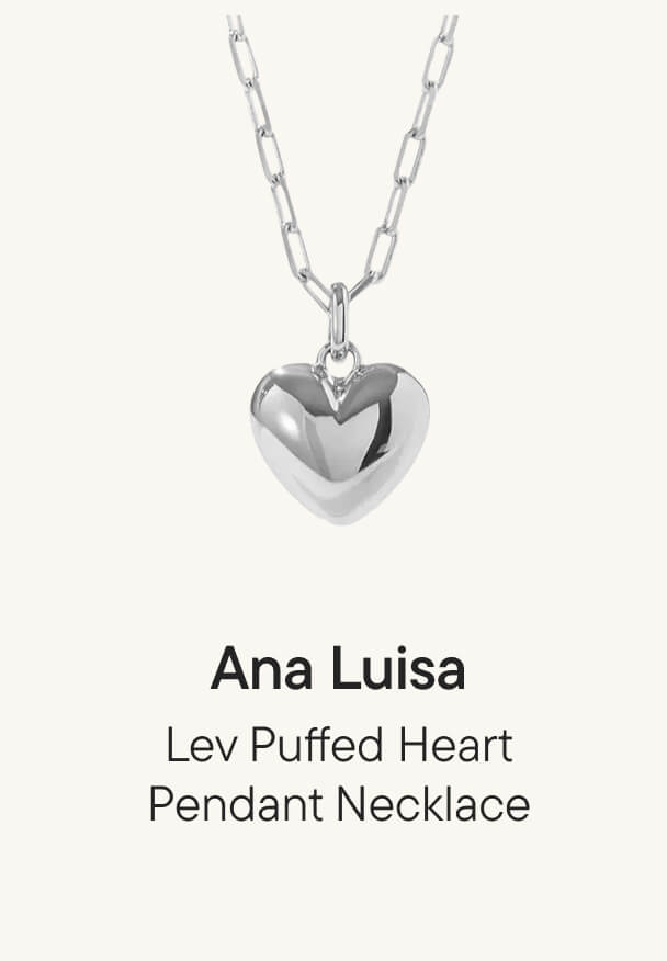 Lev Puffed Heart Pendant Necklace