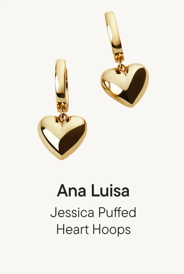 Jessica Puffed Heart Hoops