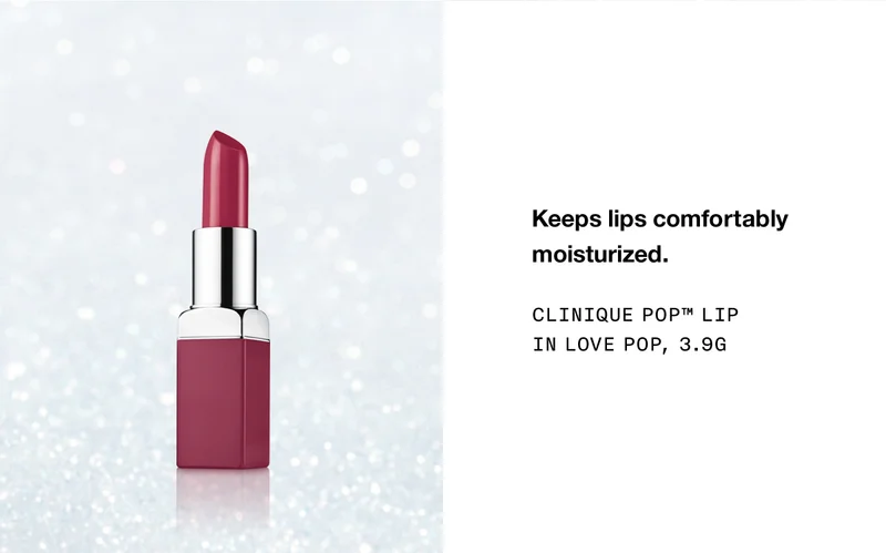 Keeps lips comfortably moisturized. Clinique Pop™ Lip in Love Pop, 3.9g