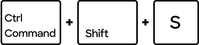 Crtl Command Shift S keyboard shortcut visual