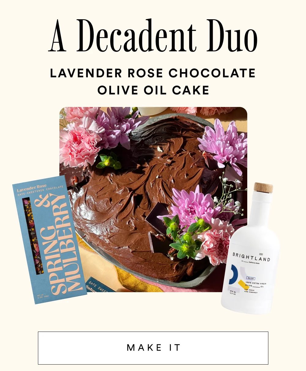 Lavender Rose Chocolate Olive Oil Cake