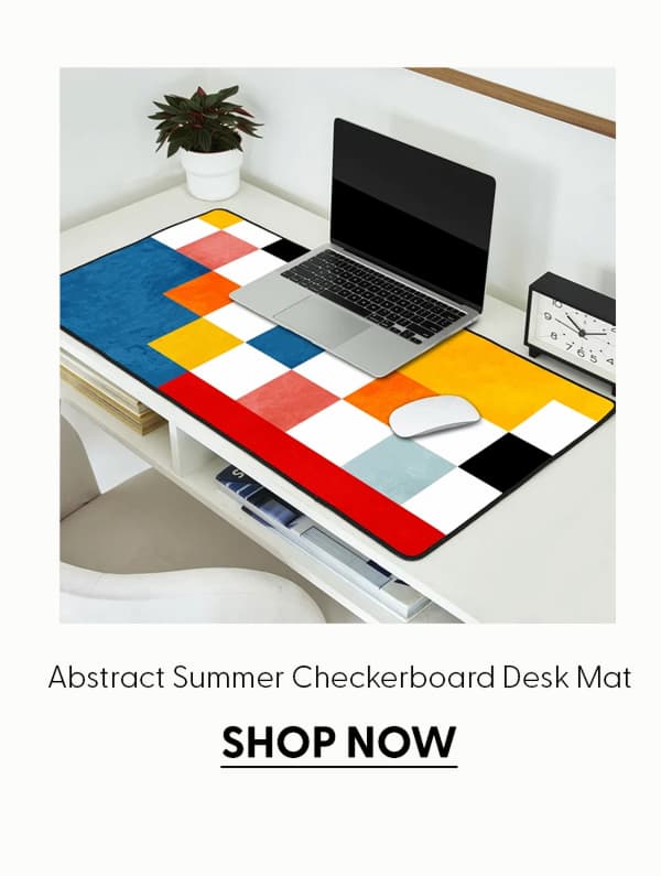 Abstract summer checkerboard Desk Mat