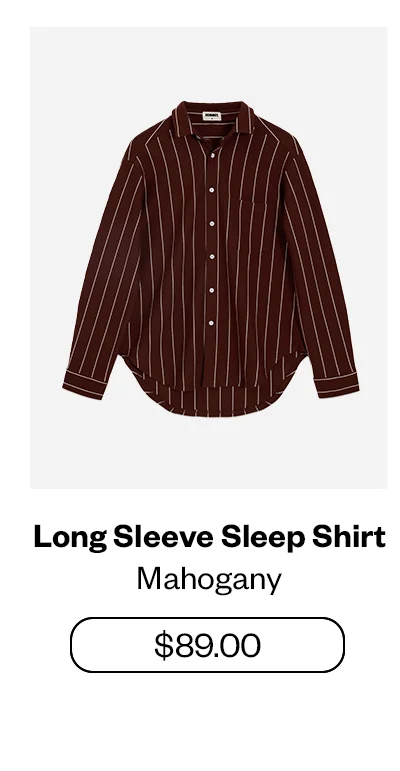 Long Sleeve Sleep Shirt - Mahogany
