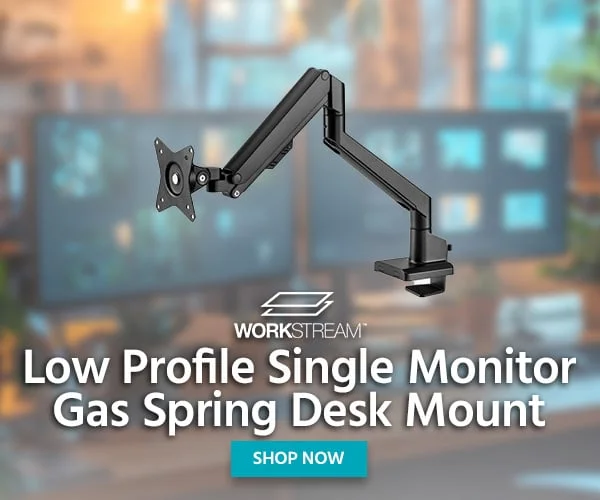 Workstream: Low Profile Single Monitor Gas Spring Desk Mount. Shop Now.