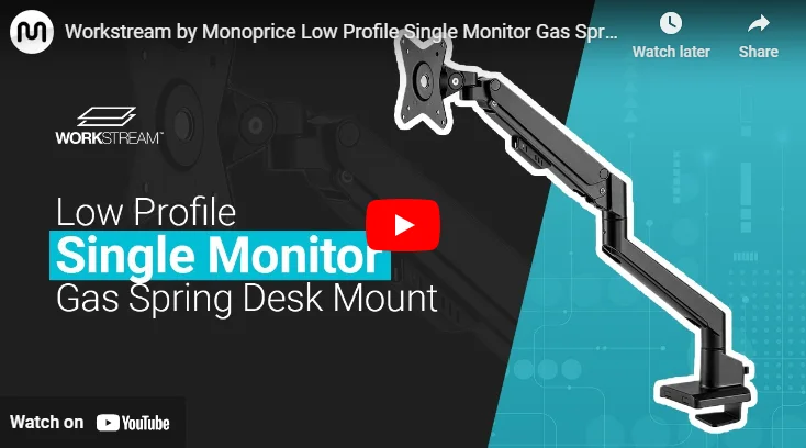 Workstream: Low Profile Single Monitor Gas Spring Desk Mount.