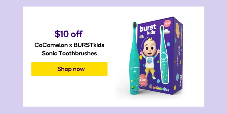 Take $10 off CoComelon x BURSTkids Sonic Toothbrushes