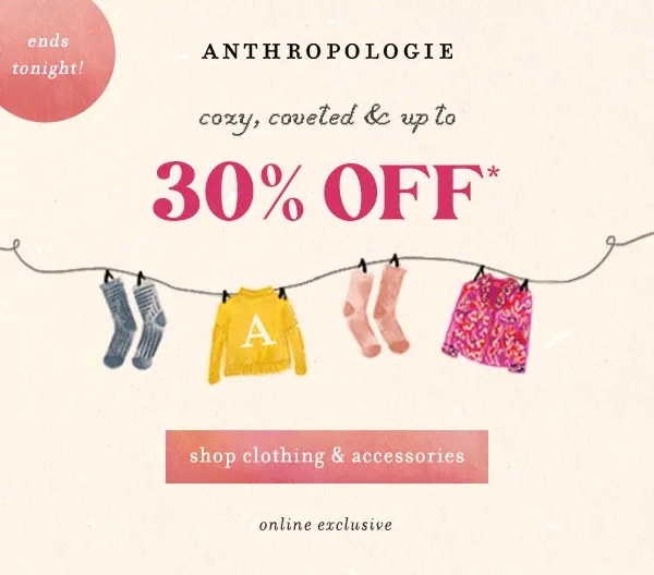 Limited time! Cozy, coveted & up to 30% off. Shop clothing & accessories. Online exclusive.