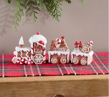 3-Piece Resin Gingerbread Train by Valerie