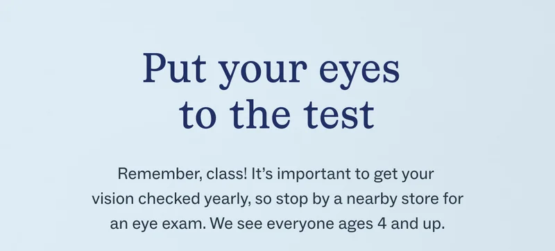 get your vision checked yearly