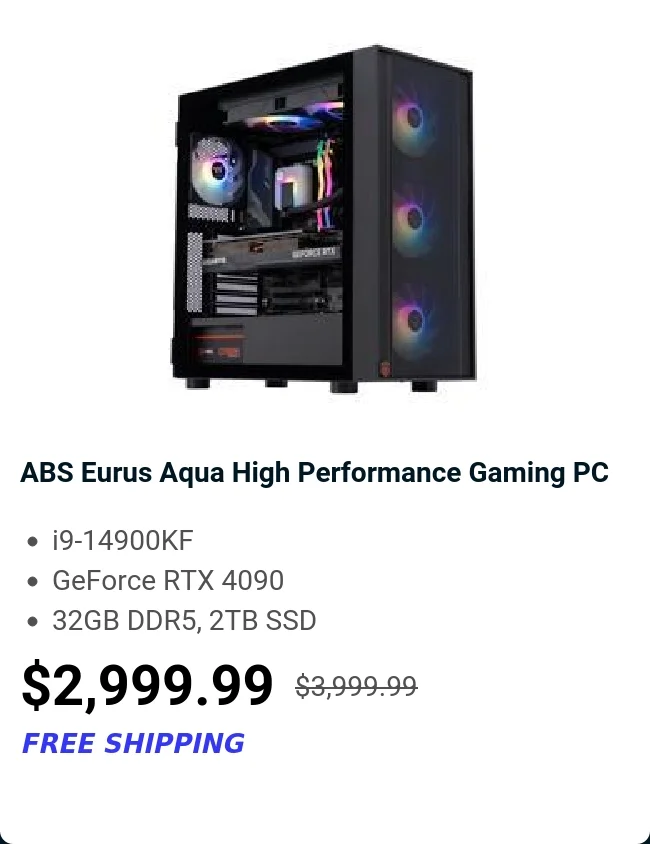 ABS Eurus Aqua High Performance Gaming PC