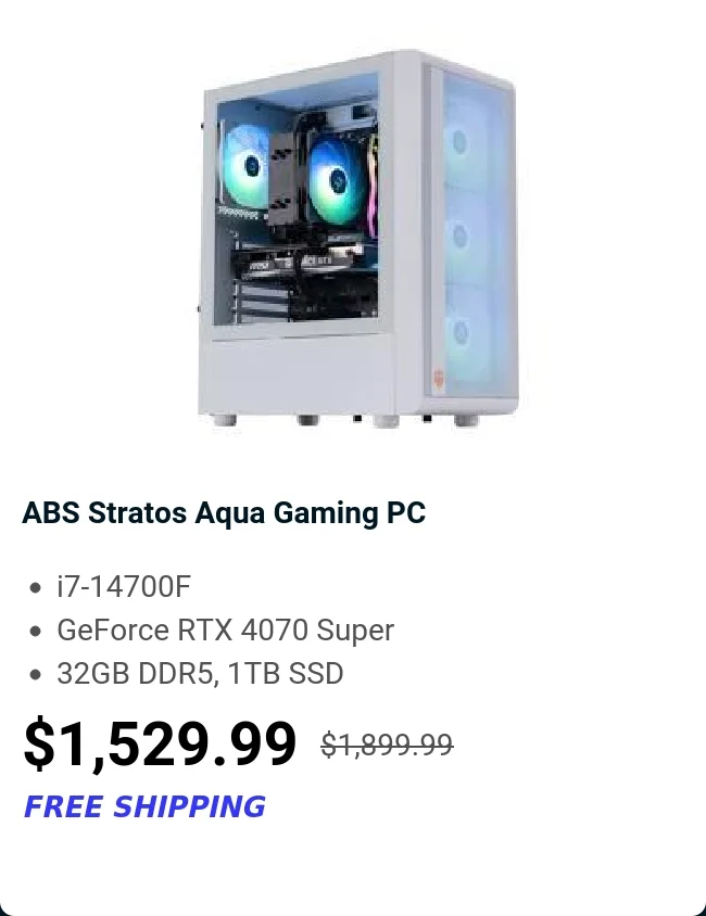 ABS Stratos Aqua Gaming PC