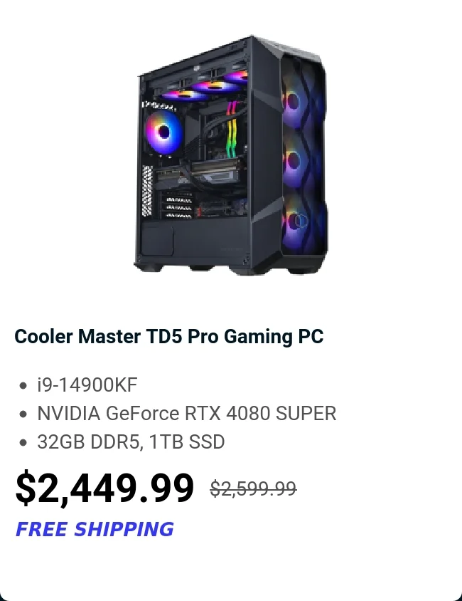 Cooler Master TD5 Pro Gaming PC