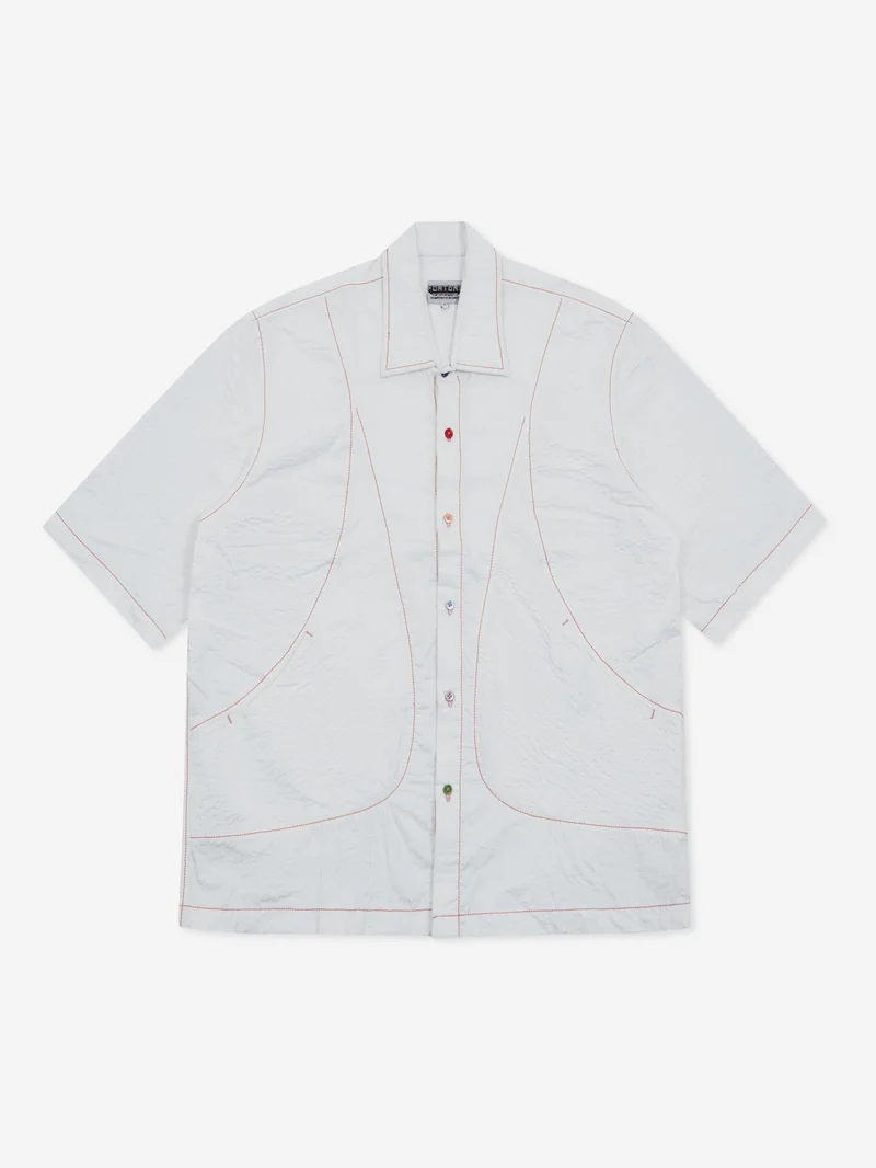 Image of Fortune W.W.D Stitched Through Multi-Panel Shirt - White