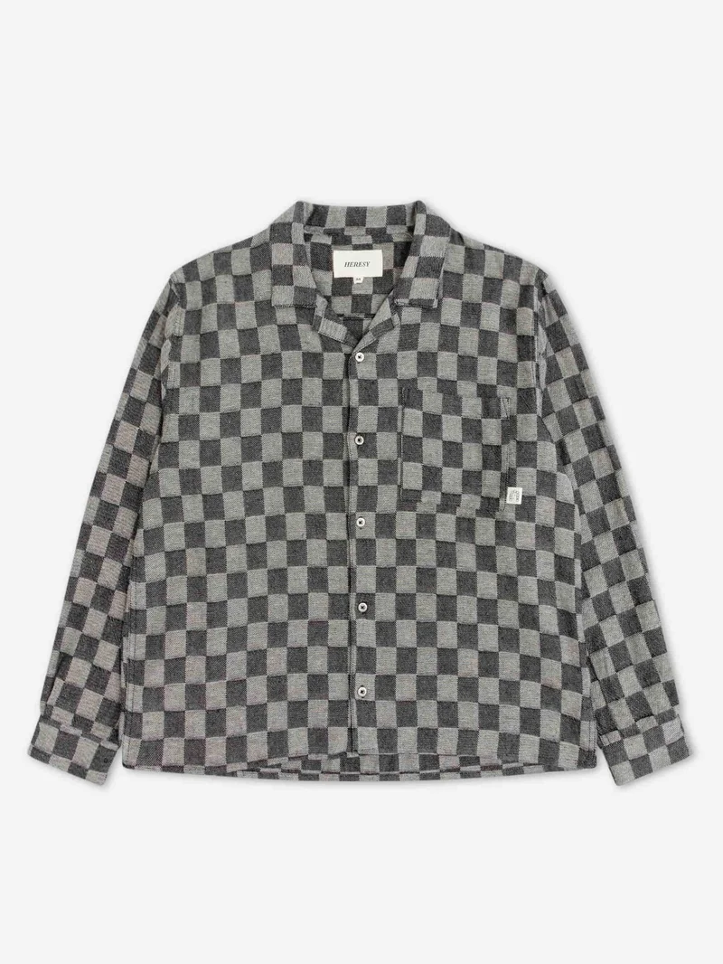 Image of Heresy Trellis Revere Shirt - Black Check