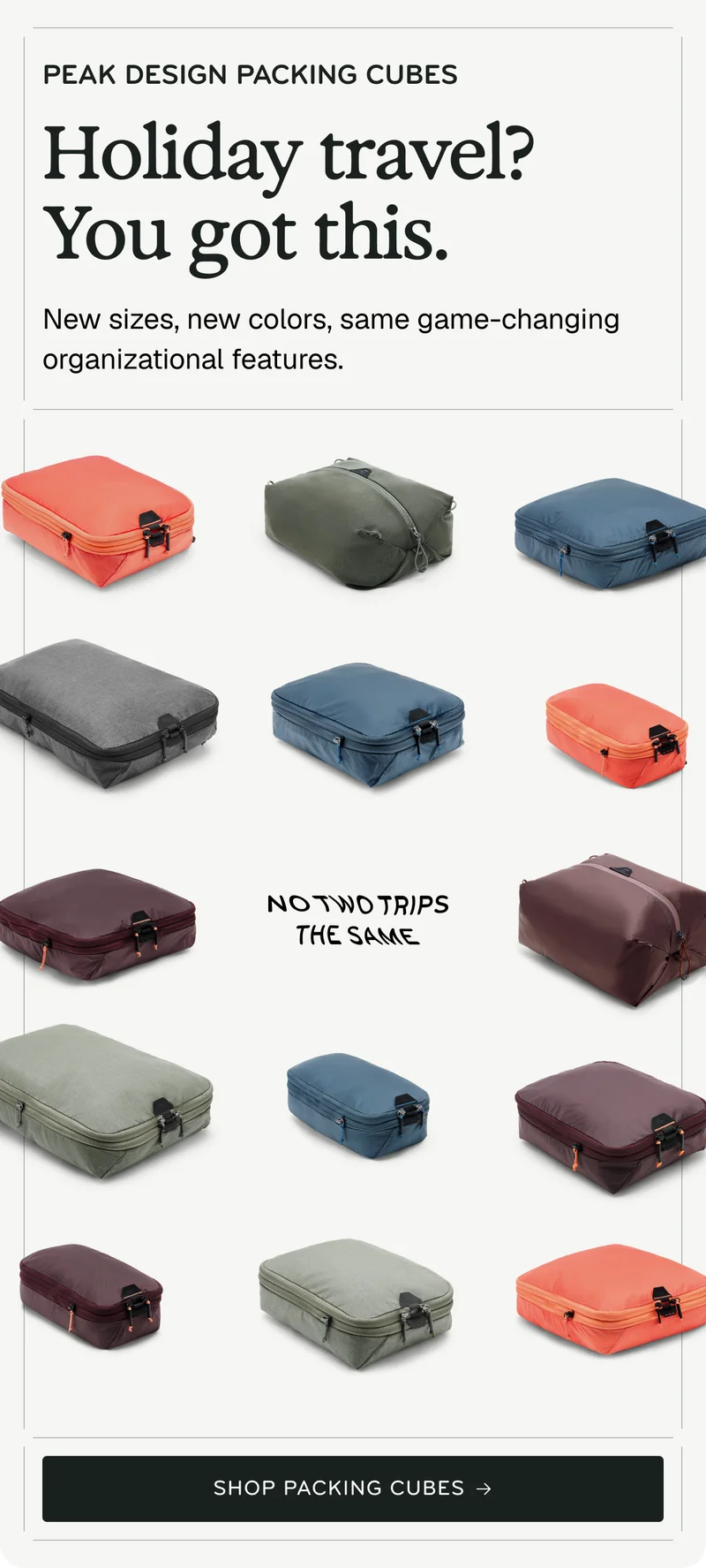 New Packing Cube Colors and Sizes