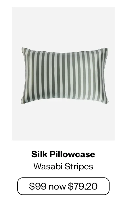 Silk Pillowcase - Wasabi Stripes