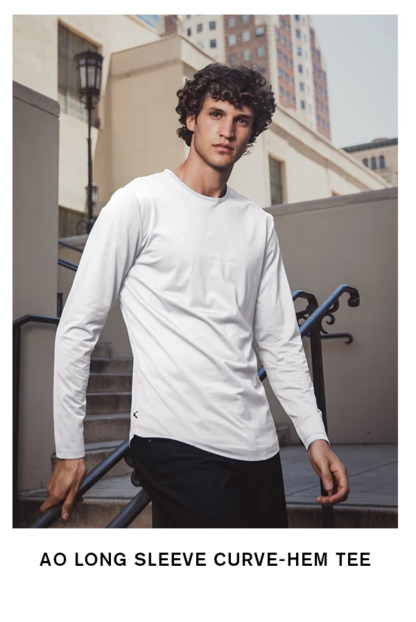 AO Long Sleeve Curve-Hem Tee