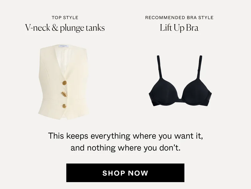 V-neck & plunge tanks: Lift Up Bra