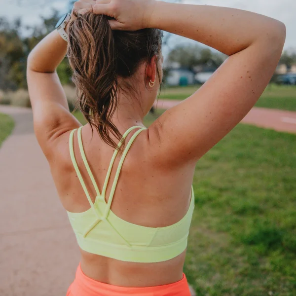 Woman wearing a sports bra