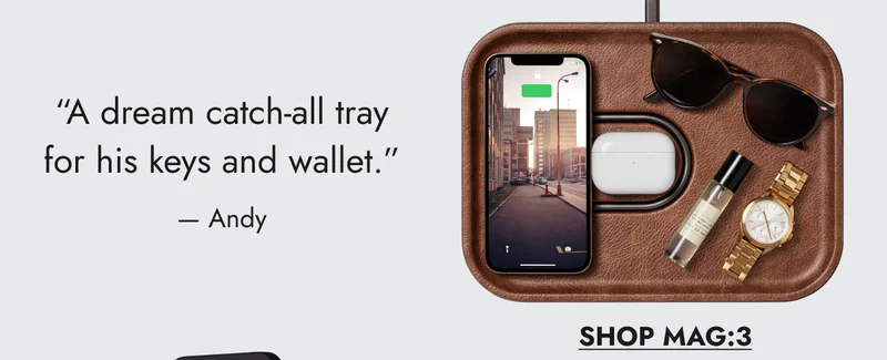 “A dream catch-all tray for his keys and wallet.” — Andy