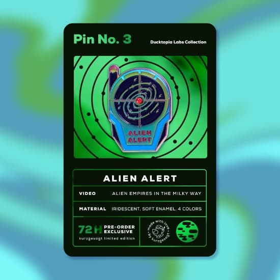 Alien Alert Pin and Backing Card