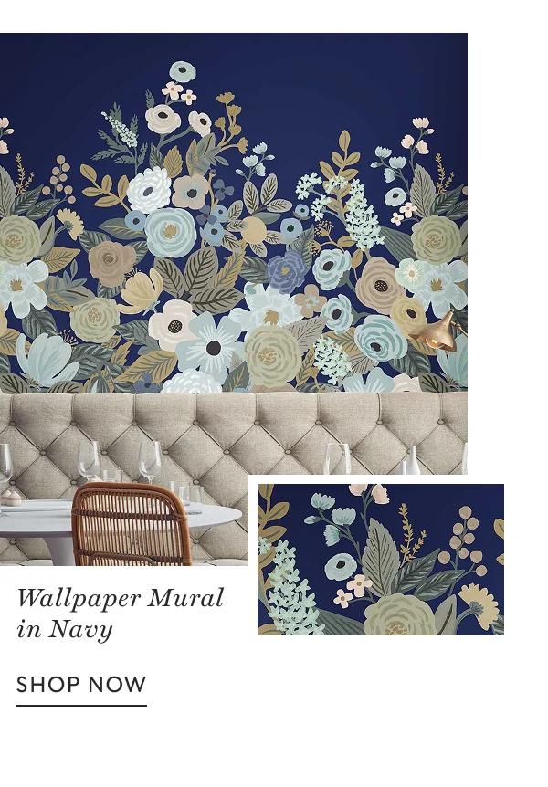 Shop Garden Party Mural Wallpaper in Navy