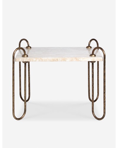 Kimberly Side Table-Ivory Marble