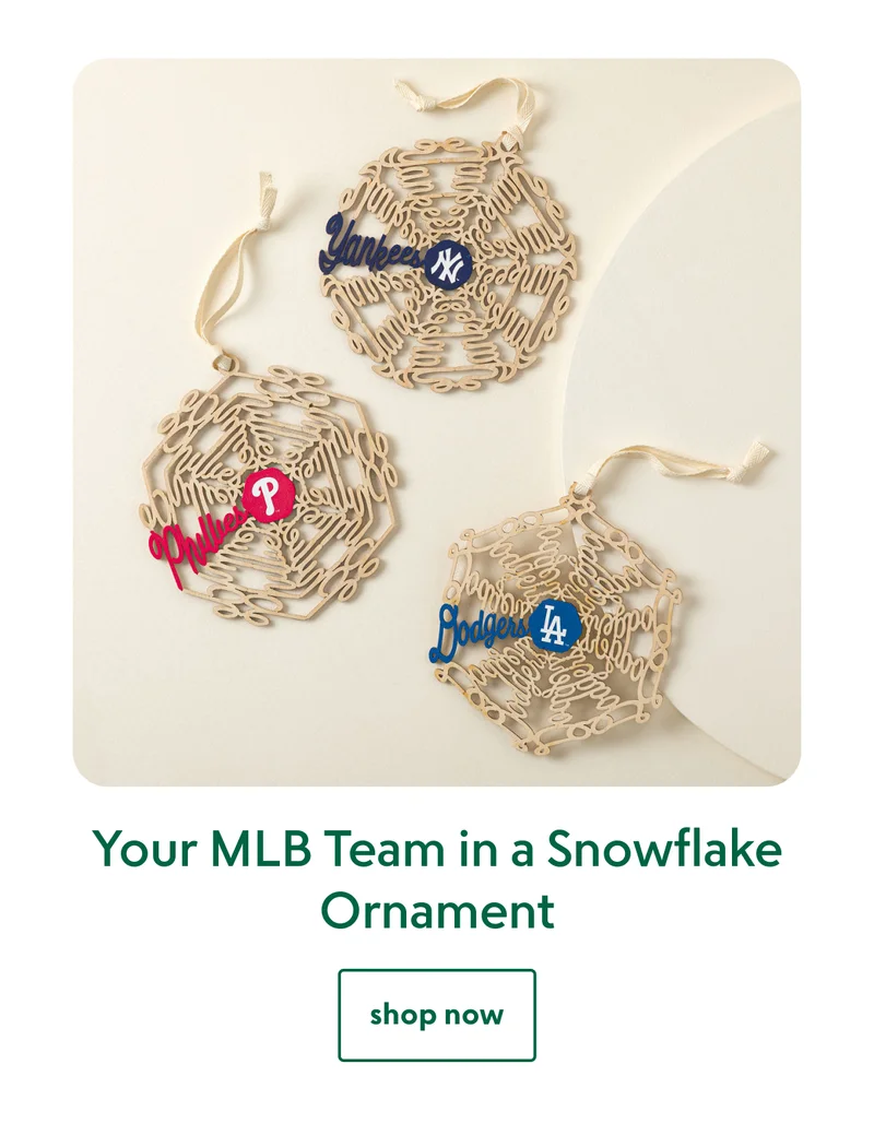 Your MLB Team in a Snowflake Ornament