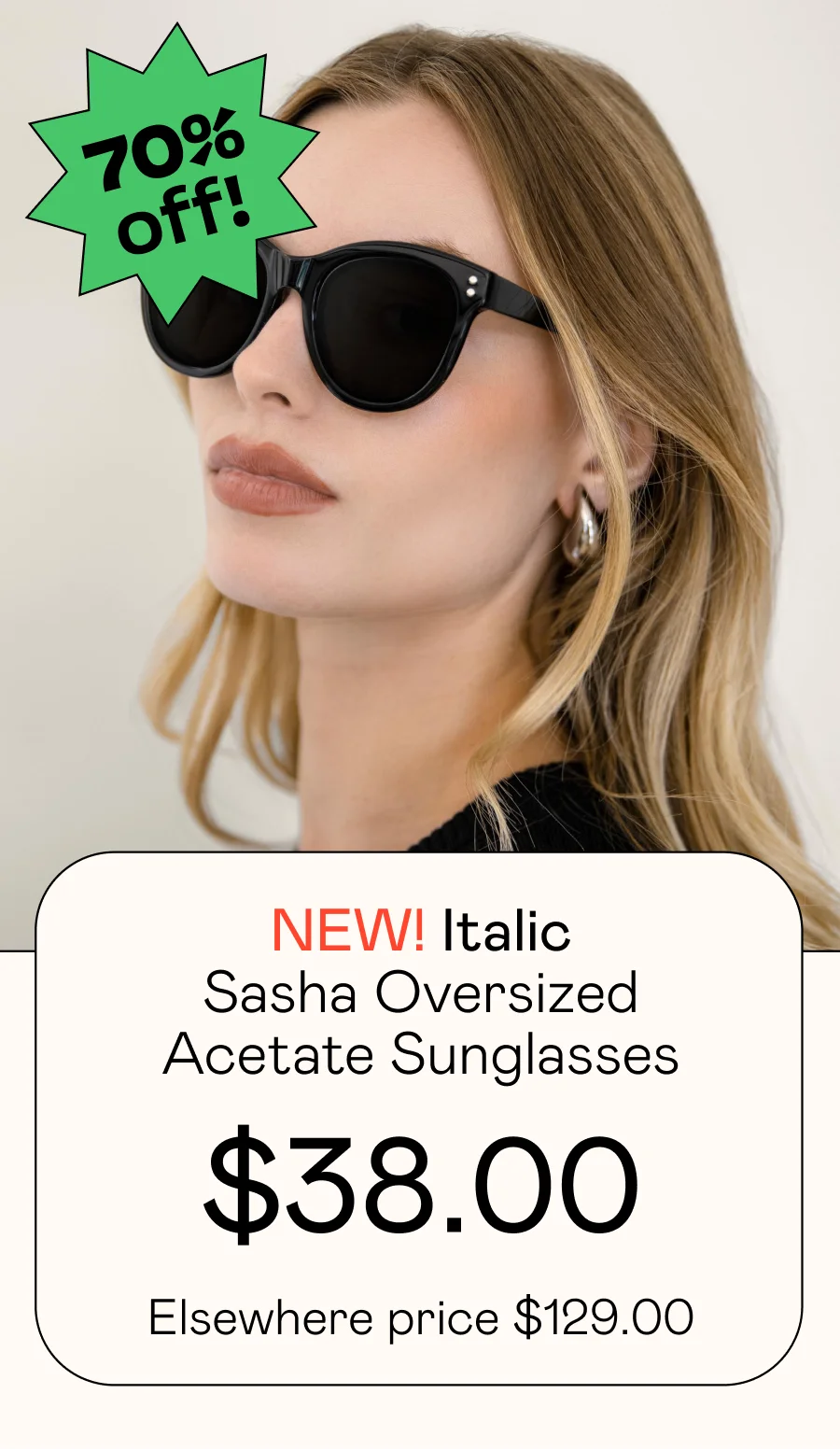 Sasha Oversize Acetate Sunglasses