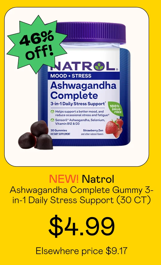 Ashwagandha Complete Gummy, 3-in-1 Daily Stress Support (30 CT)
