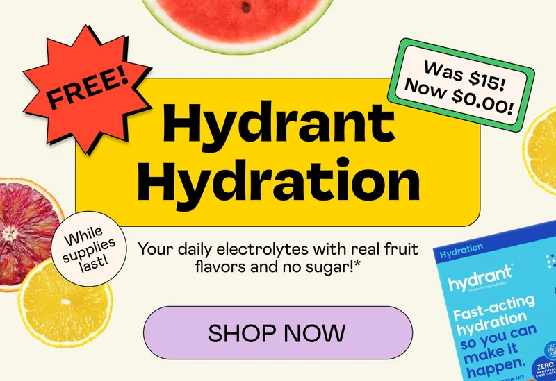 FREE! Hydrant Electrolyte packs - Valued at $15 - Shop Now