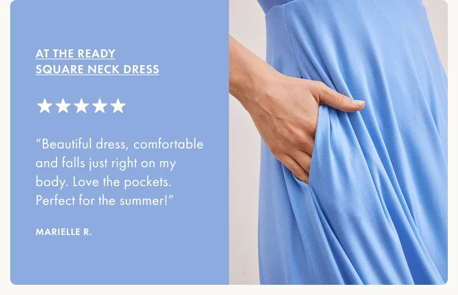 Featherweight At The Ready Square Neck Dress in Flower Blue Heather