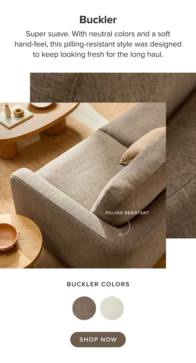 With neutral colors and a soft hand-feel, this pilling-resistant style will look fresh for the long haul.