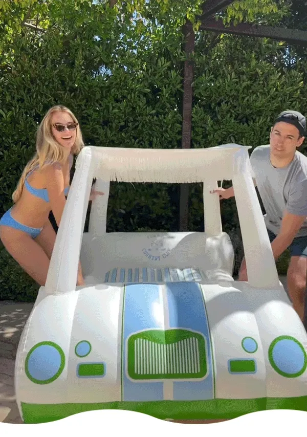 Golf Car Pool Float GIF