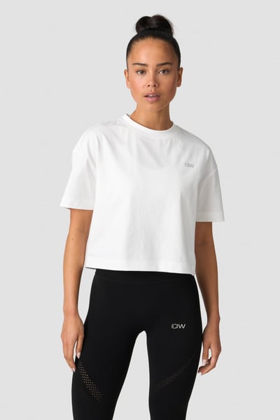 Image of Everyday Cotton Cropped T-shirt White