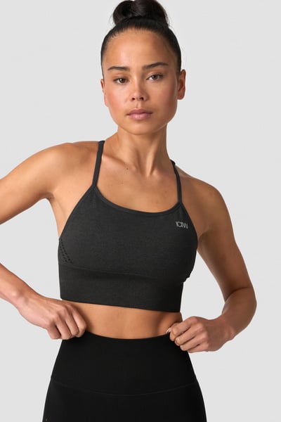 Image of Queen Mesh Seamless Sports Bra Graphite Melange