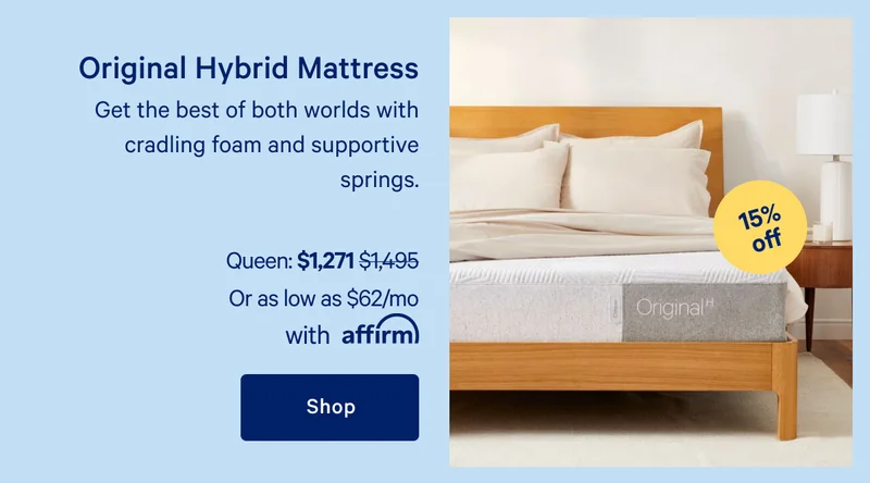Original Hybrid Mattress >> Get the best of both worlds with cradling foam and supportive springs. >> Shop >>