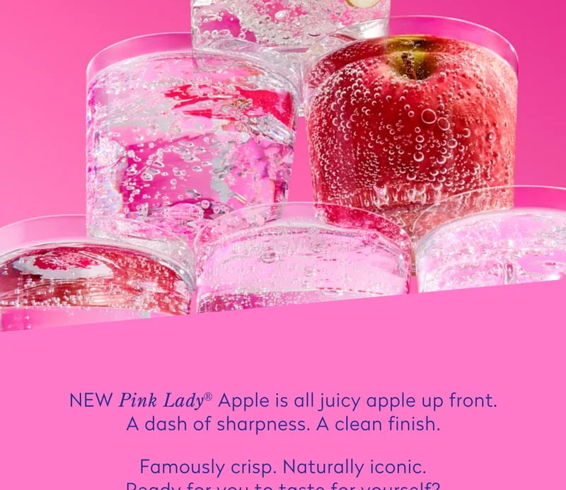 New Pink Lady Apple is all juicy apple up front. A dash of sharpness. A clean finish.