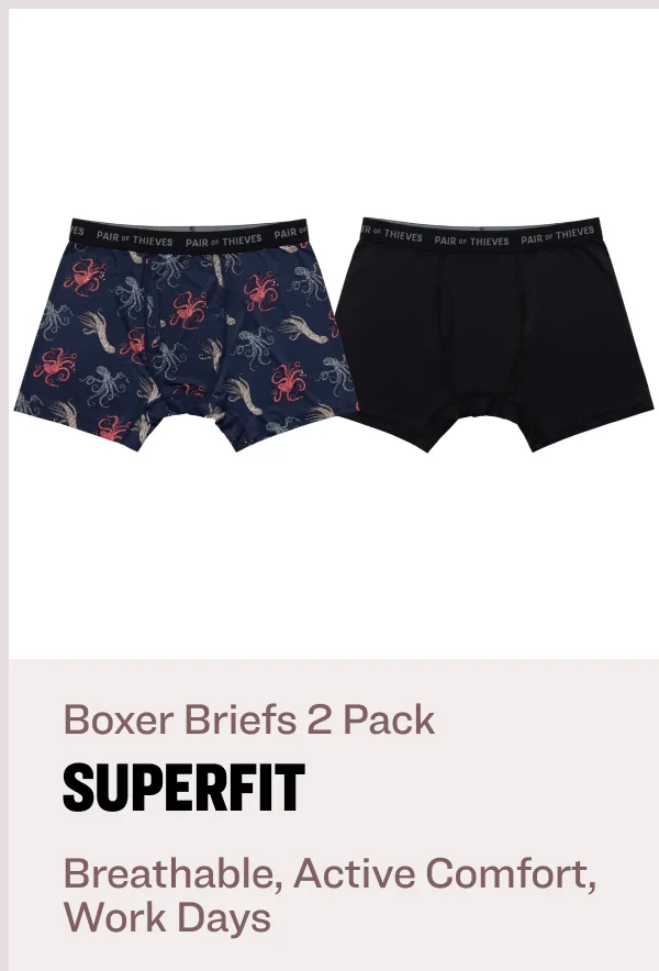 With all these cooling comfort, sweat control and fit features, it’s no wonder fanBoxer Briefs 2 Pack Breathable, Active Comfort, Work Days