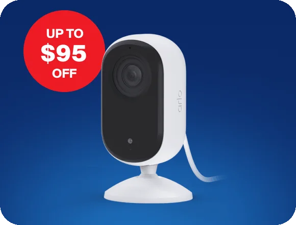 Up to $95 off. Arlo Essential Indoor Security Camera.