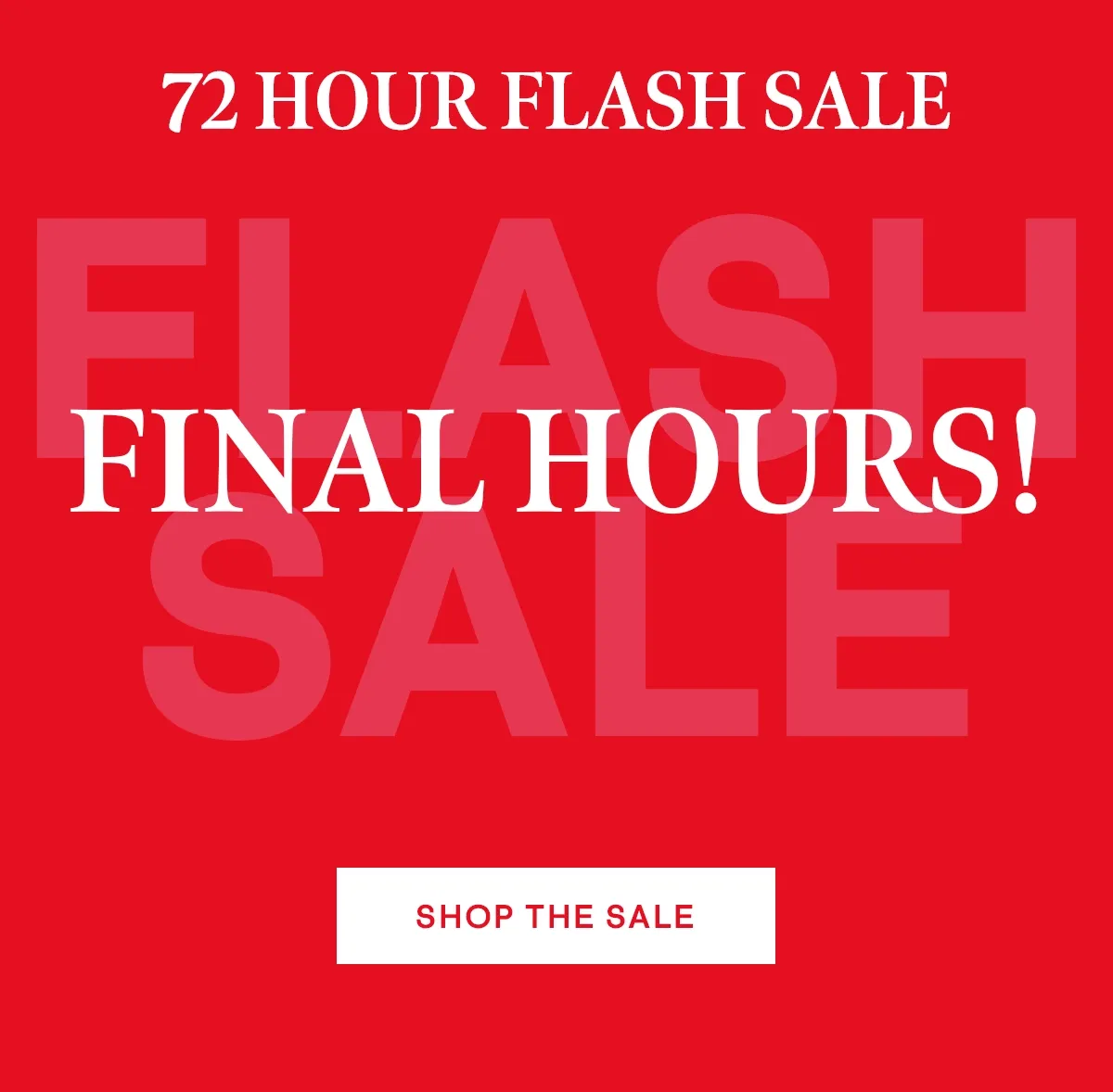 72 Hour Flash Sale - Final Hours!