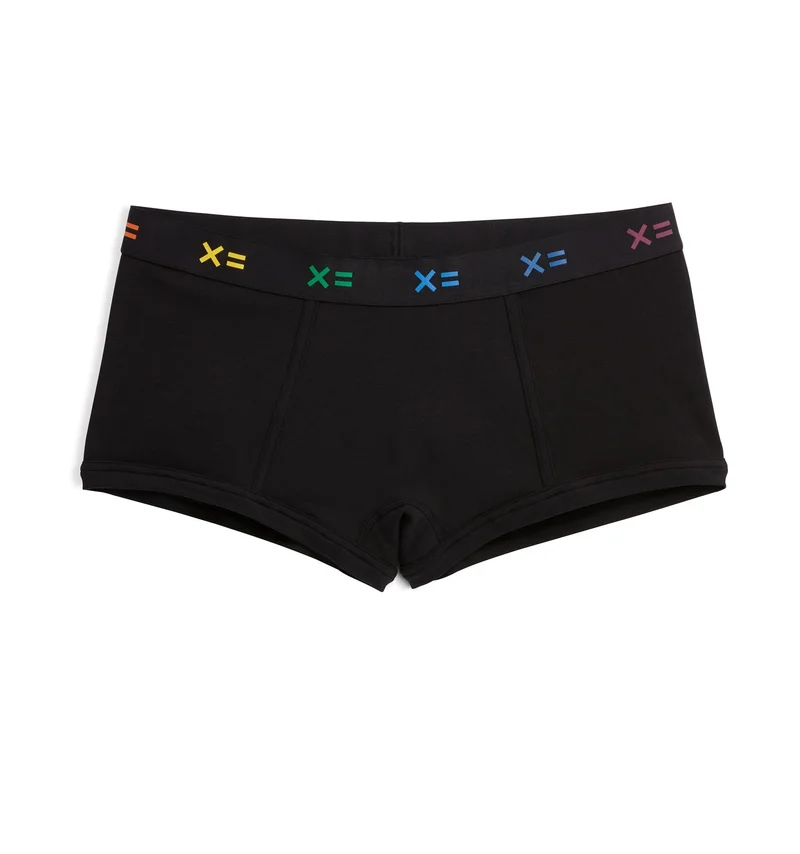 Image of Boy Shorts - Black X= Rainbow