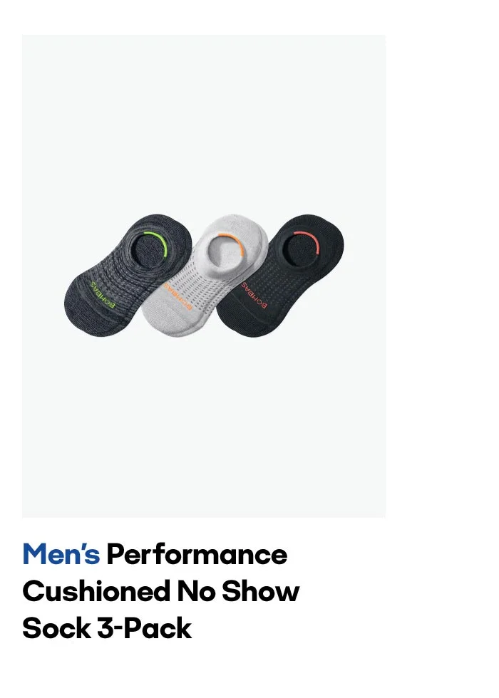 Men's Performance Cushioned No Show Sock 3-Pack