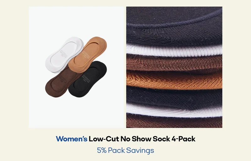 Women's Low-Cut No Show Sock 4-Pack 5% Pack Savings